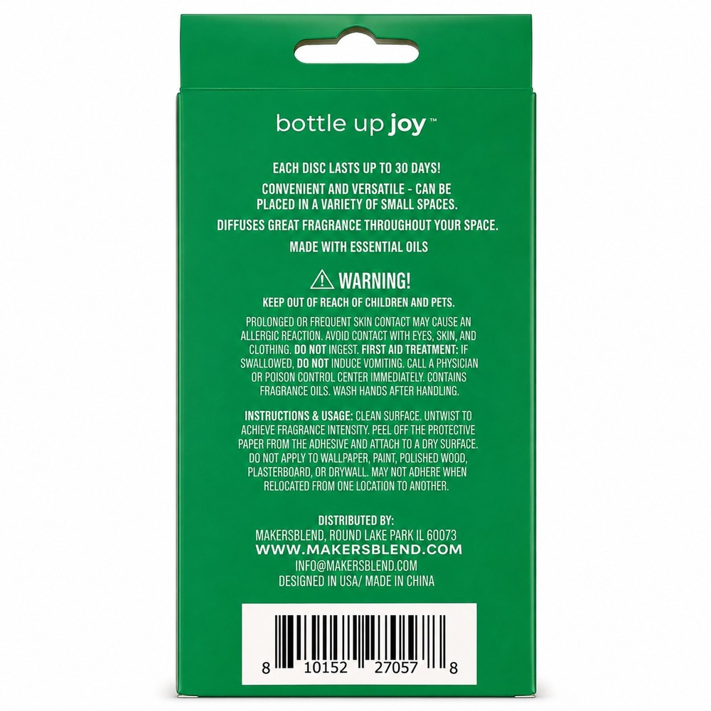 Bottle Up Joy Mint Cove Air Freshener 8 Count Adjustable Odor Neutralizer - Picture 2 of 2